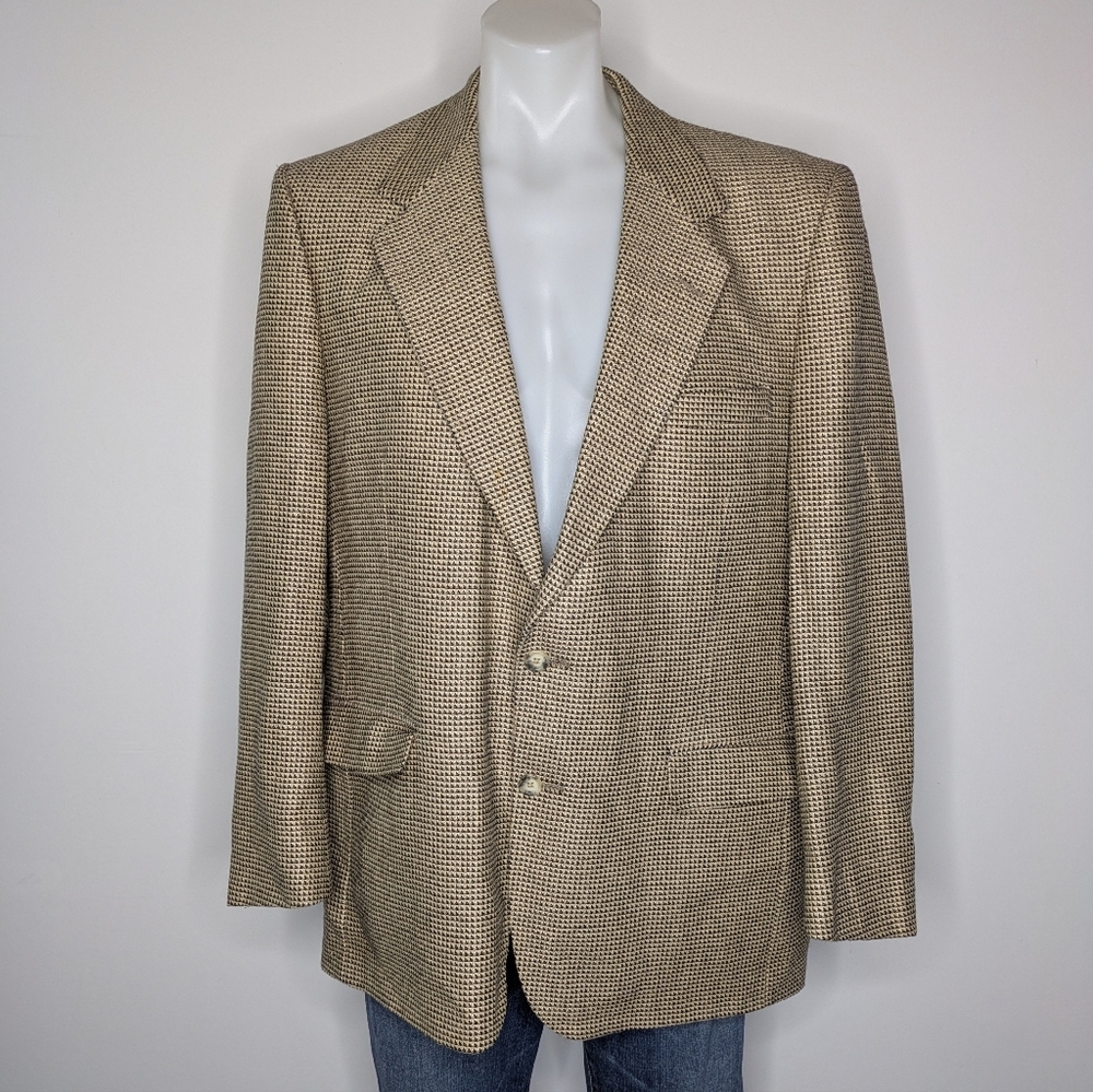 Vintage Lanvin Tan Brown Woven Professional Blazer Jacket